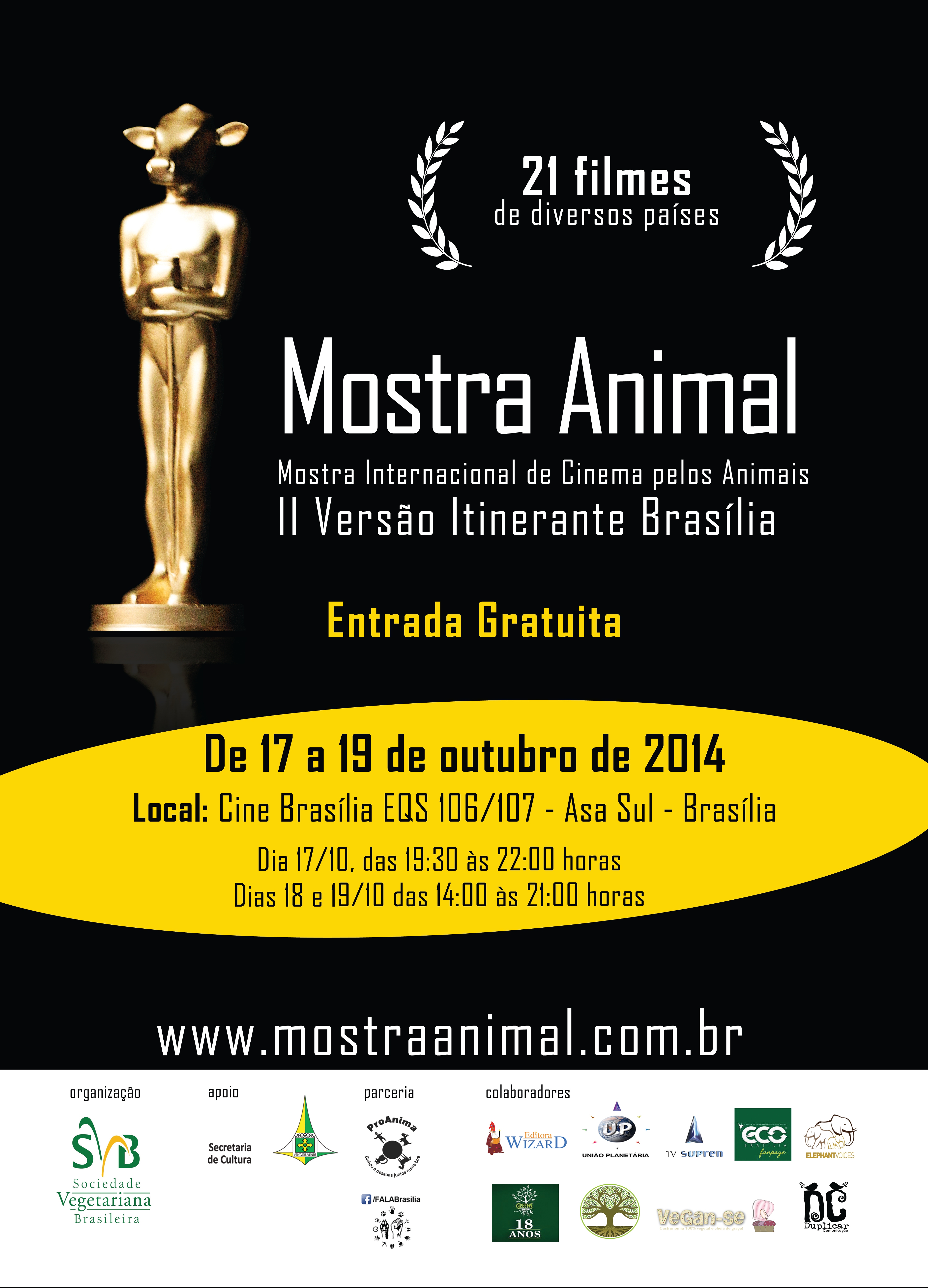 II Mostra Internacional de Cinema pelos Animais em Brasília