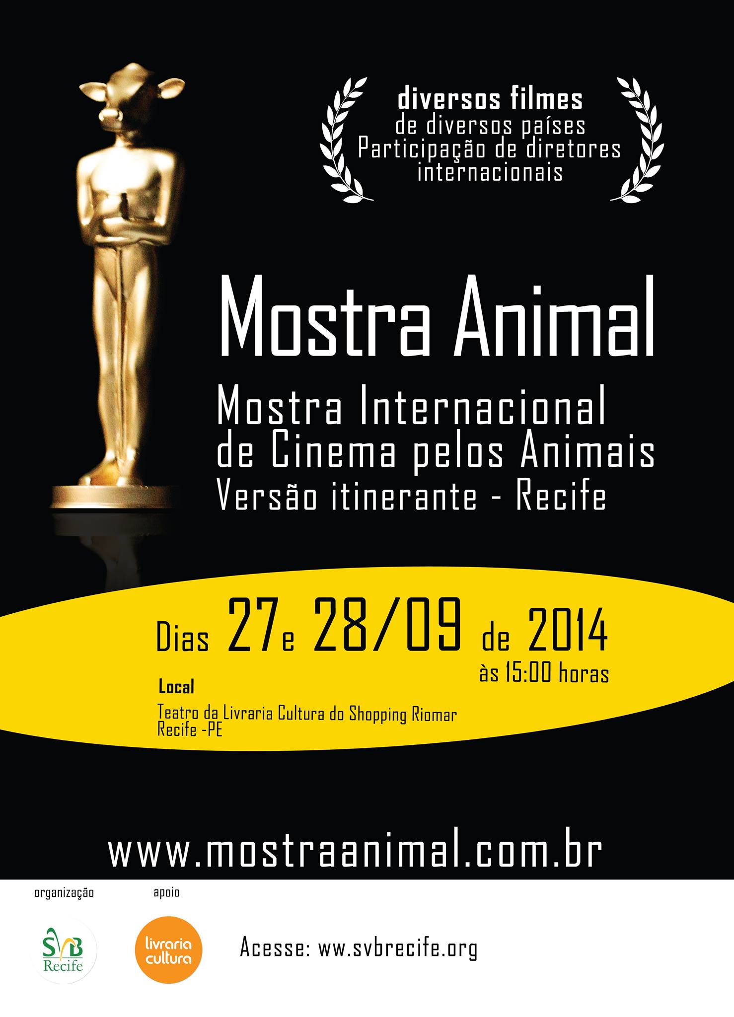 Mostra internacional de cinema pelos animais em Recife
