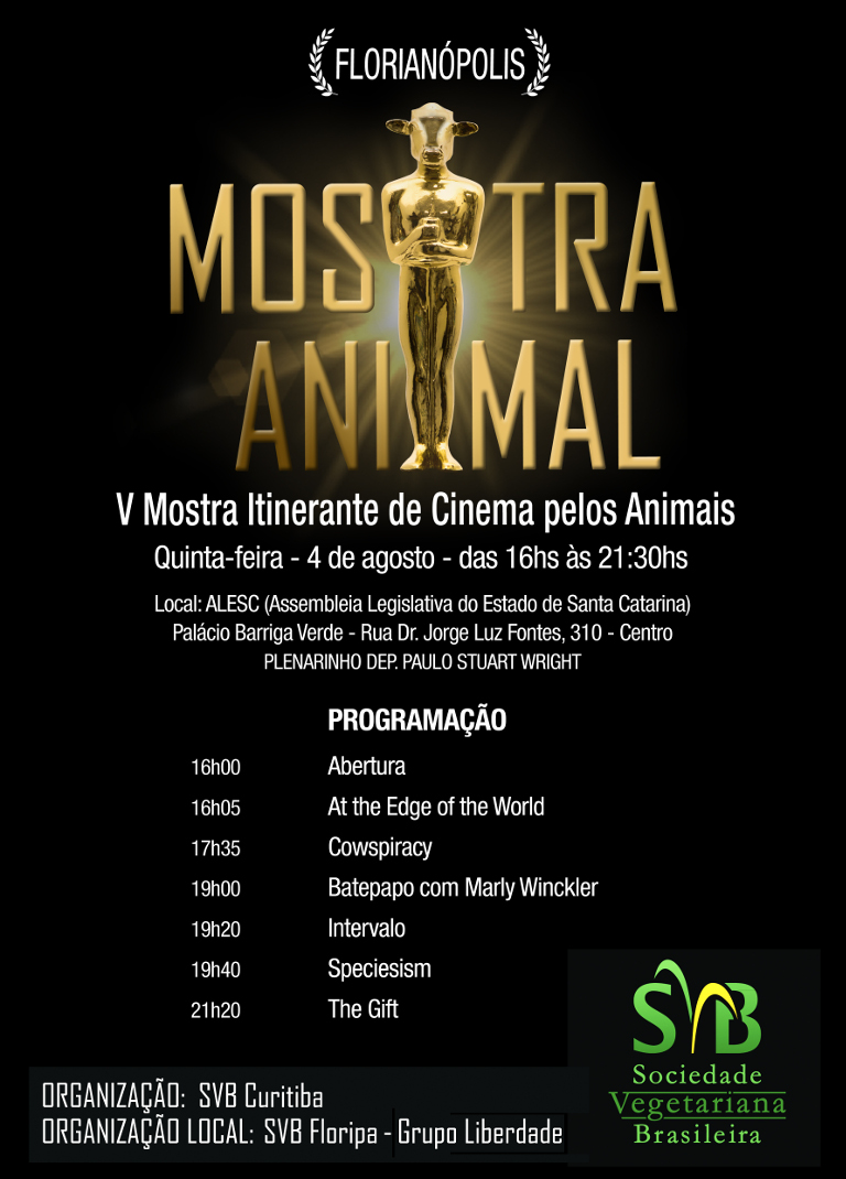 V Mostra Internacional de Cinema pelos Animais Itinerante em Florianópolis