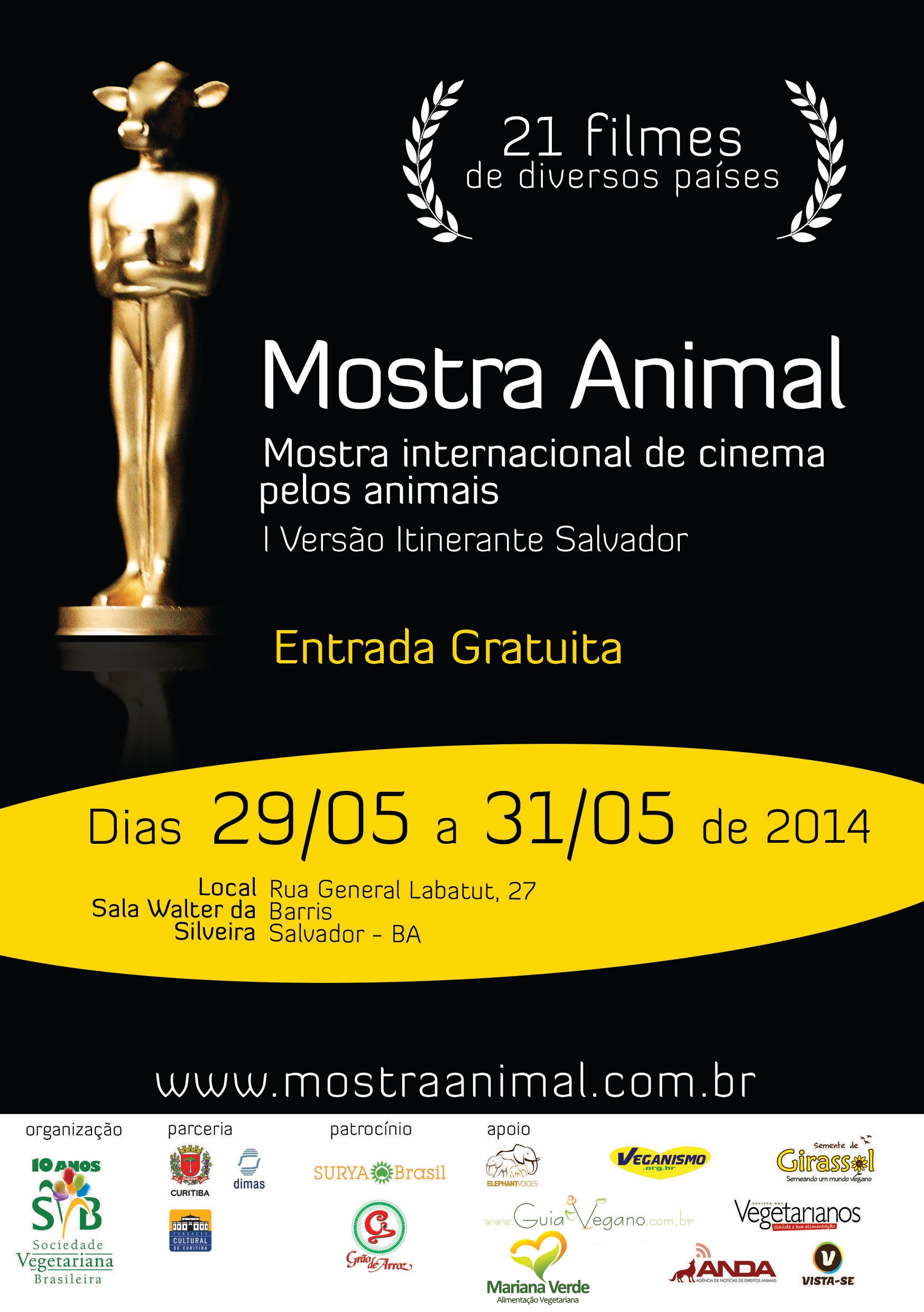 Mostra internacional de cinema pelos animais em Salvador